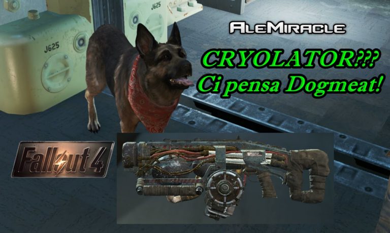 Fucile Cryolator con Dogmeat Fallout 4