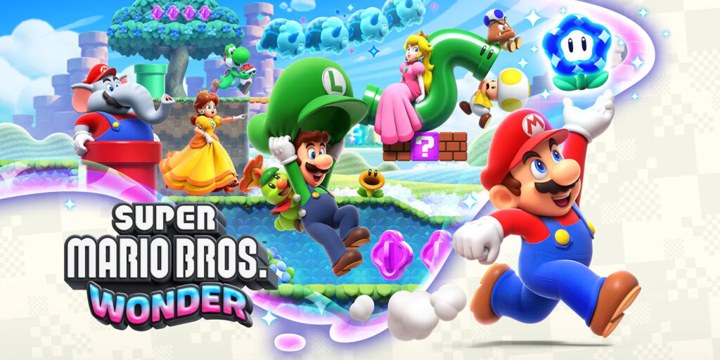 Gameplay e Switch OLED a tema Super Mario Bros Wonder