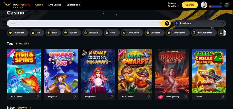 Giochi del casinò Boomerang