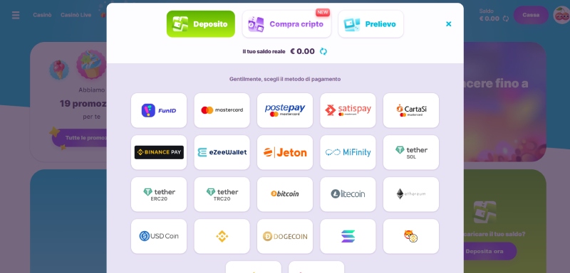 Deposito al Casinò Nomini