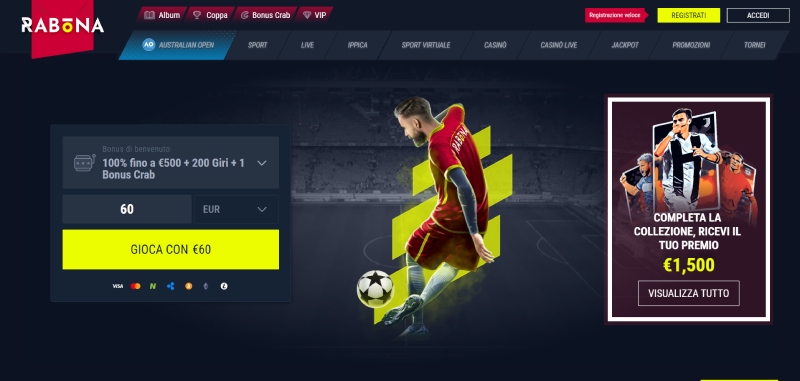 Sito web del casinò Rabona