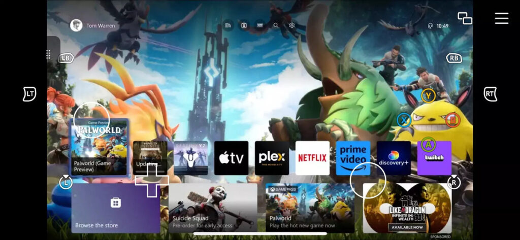 I controlli touch arrivano nell'app Xbox su Mobile