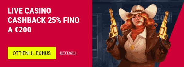 Rabona Live casinò cashback