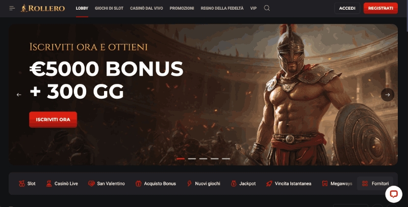Rollero: bonus senza deposito al casinò straniero