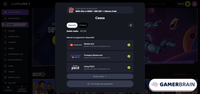 Ritira 20 € di vincite bonus senza deposito nei casinò non AAMS