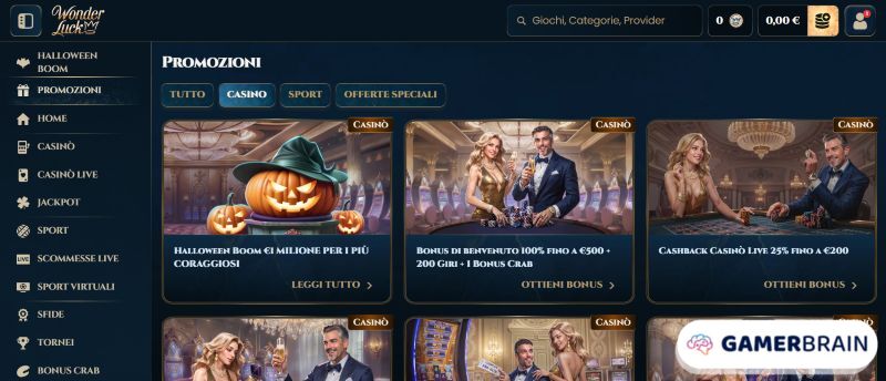 WonderLuck casino promozioni IT